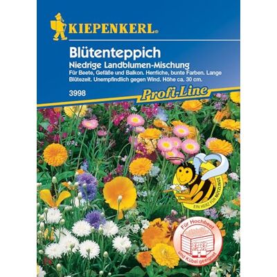 Kiepenkerl Profi-Line Blumensamen-Mischung Blütenteppich 3998 – Für Beete, Gefäße und Balkon Bunte Farben Blumenwiese Samen, Balkonblumen, Saatgut Kiepenkerl Profi-Line Blumensamen-Mischung Blütenteppich 3998 – Für Beete, Gefäße und Balkon Bunte Farben Blumenwiese Samen, Balkonblumen, Saatgut