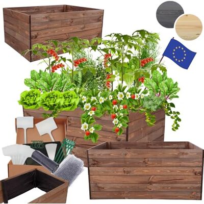 MODO24 Hochbeet Holz, Blumenkasten, Gartenbeet, 54x120x90 cm, Braun Pflanzkasten, Blumenbeet, für Garten, Balkon und Terrasse, Kiefernholz, Massivholz, Gemüsebeet, Kräuterbeet MODO24 Hochbeet Holz, Blumenkasten, Gartenbeet, 54x120x90 cm, Braun Pflanzkasten, Blumenbeet, für Garten, Balkon und Terrasse, Kiefernholz, Massivholz, Gemüsebeet, Kräuterbeet