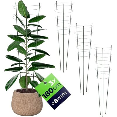 KADAX Rankhilfe für Pflanzen, 180cm, 3er Set, Pflanzenstütze aus Stahl, Blumenstütze, Pflanzenhalter, Rankgitter für Kletterpflanzen im Garten oder Blumentopf, Rankturm für Tomaten KADAX Rankhilfe für Pflanzen, 180cm, 3er Set, Pflanzenstütze aus Stahl, Blumenstütze, Pflanzenhalter, Rankgitter für Kletterpflanzen im Garten oder Blumentopf, Rankturm für Tomaten