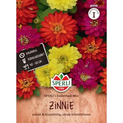 Sperli Zinniensamen 's Zauberball-Mix 87775, Blumensaat Robuste Sorte, kleinblütig, kompakt, als Schnittblume, für Beet, Kübel & Schnittblumen Sperli Zinniensamen 's Zauberball-Mix 87775, Blumensaat Robuste Sorte, kleinblütig, kompakt, als Schnittblume, für Beet, Kübel & Schnittblumen