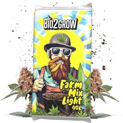 Weedness Bio2Grow Farm Mix Light 40 Liter Grow Indoor & Outdoor Blumenerde für Pflanzen, Leichte Mischung Weedness Bio2Grow Farm Mix Light 40 Liter Grow Indoor & Outdoor Blumenerde für Pflanzen, Leichte Mischung