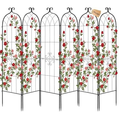 VEVOR Rankgitter, 220x52,5 cm 6er-Pack, Metall Rankhilfe mit Pulverbeschichteter Oberfläche & Verriegelungsmechanismus, Kletterhilfe, Garten Spalier, Pflanzengitter für Blumen, Gemüse & Rosen VEVOR Rankgitter, 220x52,5 cm 6er-Pack, Metall Rankhilfe mit Pulverbeschichteter Oberfläche & Verriegelungsmechanismus, Kletterhilfe, Garten Spalier, Pflanzengitter für Blumen, Gemüse & Rosen