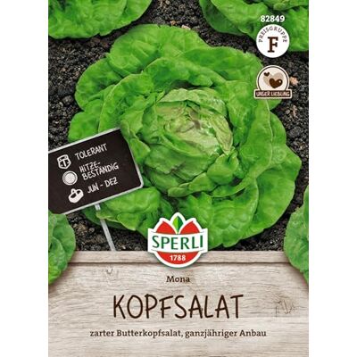 Sperli Salatsamen "Mona" 82849, Gemüsesaat Hellgrünen Köpfen, für Sommeranbau, Gemüsesamen für Freiland & Hochbeet Sperli Salatsamen "Mona" 82849, Gemüsesaat Hellgrünen Köpfen, für Sommeranbau, Gemüsesamen für Freiland & Hochbeet