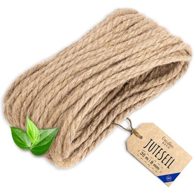 Creative Juteseil Juteschnur 35m Lang 8mm Dickes Seil Personalisierung alle 5m möglich Jute Hanfseil Tau Schnur Gedreht Garn Kordel Naturfaser Braunes Deko Handlauf DIY Garten Creative Juteseil Juteschnur 35m Lang 8mm Dickes Seil Personalisierung alle 5m möglich Jute Hanfseil Tau Schnur Gedreht Garn Kordel Naturfaser Braunes Deko Handlauf DIY Garten