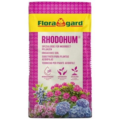 Floragard Rhodohum Rhododendronerde 60 L – pH-saure Moorbeeterde mit guter Wasserspeicherung – ideal zum Pflanzen von Rhododendren, Azaleen, Blaubeeren & Anderen Moorbeetpflanzen im Garten Floragard Rhodohum Rhododendronerde 60 L – pH-saure Moorbeeterde mit guter Wasserspeicherung – ideal zum Pflanzen von Rhododendren, Azaleen, Blaubeeren & Anderen Moorbeetpflanzen im Garten