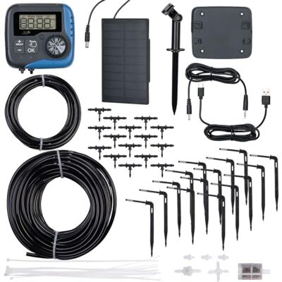 Royal Gardineer Bewässerung Solar: Solar-Bewässerungssystem für 15 Pflanzen, bis 45 l/Std., LCD-Display (Bewässerungscomputer mit Pumpe, Bewässerung Systeme Gewächshaus) Royal Gardineer Bewässerung Solar: Solar-Bewässerungssystem für 15 Pflanzen, bis 45 l/Std., LCD-Display (Bewässerungscomputer mit Pumpe, Bewässerung Systeme Gewächshaus)