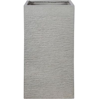 Beliani Blumentopf hellgrau quadratisch 40 x 40 cm mit Loch modern 77 cm hoch DION Beliani Blumentopf hellgrau quadratisch 40 x 40 cm mit Loch modern 77 cm hoch DION
