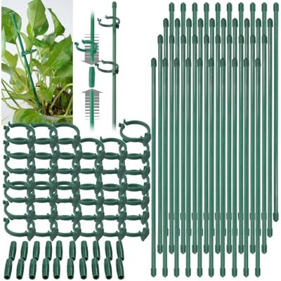 Royal Gardineer Stützstäbe für Pflanzen: 40er-Set Rankhilfe-Pflanzenstäbe, 20 Pflanzenhalter, 10 Stabverbinder (Pflanzenstützen Garten, Garten Rankhilfen, Gewächshaus) Royal Gardineer Stützstäbe für Pflanzen: 40er-Set Rankhilfe-Pflanzenstäbe, 20 Pflanzenhalter, 10 Stabverbinder (Pflanzenstützen Garten, Garten Rankhilfen, Gewächshaus)