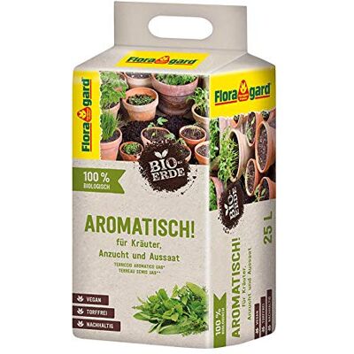 Floragard Bio-Erde Aromatisch 25 L – torffreie, vegane Kräuter- & Anzuchterde mit lockerer, feiner Struktur für Aussaat, aromatische Kräuter & Jungpflanzen – fördert Gute Keimung & gesundes Wachstum Floragard Bio-Erde Aromatisch 25 L – torffreie, vegane Kräuter- & Anzuchterde mit lockerer, feiner Struktur für Aussaat, aromatische Kräuter & Jungpflanzen – fördert Gute Keimung & gesundes Wachstum