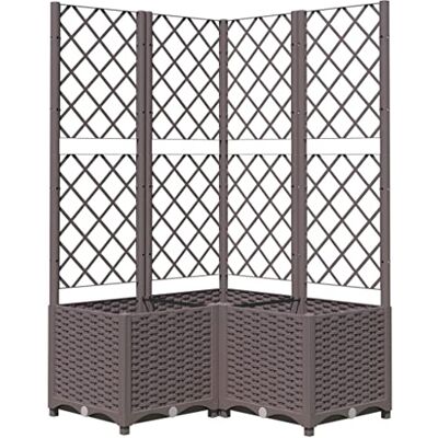 vidaXL Pflanzkübel mit Rankgitter Blumenkübel Pflanzkasten Blumentopf Blumenkasten Rankhilfe Spalier Gartenspalier Braun 80x80x136cm PP vidaXL Pflanzkübel mit Rankgitter Blumenkübel Pflanzkasten Blumentopf Blumenkasten Rankhilfe Spalier Gartenspalier Braun 80x80x136cm PP