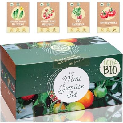 Loveplants Bio Mini Gemüse Anzuchtset 4 Sorten Bio Balkon Gemüse Samen. Perfektes Gemüseset für Topf, Fensterbank und Balkon. Perfekt für Kinder und Familie Loveplants Bio Mini Gemüse Anzuchtset 4 Sorten Bio Balkon Gemüse Samen. Perfektes Gemüseset für Topf, Fensterbank und Balkon. Perfekt für Kinder und Familie
