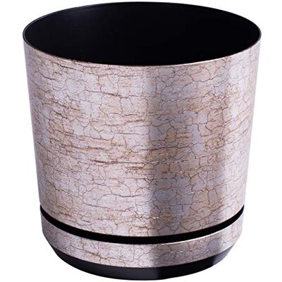 KORAD Blumentopf/Übertopf Antikes Silber 26 cm Pflanzkübel aus Hochwertiger Kunststoff Dekorativer Topf für Pflanzen KORAD Blumentopf/Übertopf Antikes Silber 26 cm Pflanzkübel aus Hochwertiger Kunststoff Dekorativer Topf für Pflanzen