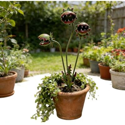 Generic Verspieltes Metall-Karnivoren-Pflanzen-Gartenstecker Handgefertigter Metallblumen-Gartenstecker Lustiges Stacheliges Venus-Fliegenfalle-Kunst für Garten, Terrasse, Rasen und Hof Generic Verspieltes Metall-Karnivoren-Pflanzen-Gartenstecker Handgefertigter Metallblumen-Gartenstecker Lustiges Stacheliges Venus-Fliegenfalle-Kunst für Garten, Terrasse, Rasen und Hof