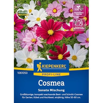 Kiepenkerl Profi-Line Cosmossamen Sonata Mischung 1061050 Großblumige, kompakt wachsende Beet- und Schnitt- Cosmea Wildblumensamen, Blumenwiese Kiepenkerl Profi-Line Cosmossamen Sonata Mischung 1061050 Großblumige, kompakt wachsende Beet- und Schnitt- Cosmea Wildblumensamen, Blumenwiese