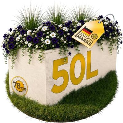Ondis24 Pflanzkübel Vulkano, 50L Pflanzvolumen, rechteckig, Blumenkasten mit Wasserspeicher, Balkon Terrasse, Blumenkübel (Leinen) Ondis24 Pflanzkübel Vulkano, 50L Pflanzvolumen, rechteckig, Blumenkasten mit Wasserspeicher, Balkon Terrasse, Blumenkübel (Leinen)