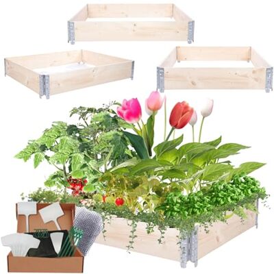 MODO24 Hochbeet Holz, Blumenkasten, Gartenbeet, 20x120x100 cm, Natur Robustes Kräuterbeet & Gemüsebeet aus Kiefernholz, Dekorativer Pflanzkasten & Blumenbeet für Garten, Balkon & Terrasse MODO24 Hochbeet Holz, Blumenkasten, Gartenbeet, 20x120x100 cm, Natur Robustes Kräuterbeet & Gemüsebeet aus Kiefernholz, Dekorativer Pflanzkasten & Blumenbeet für Garten, Balkon & Terrasse