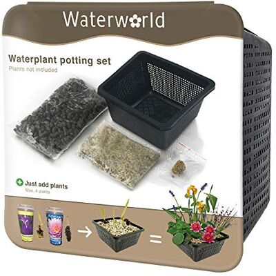S VD VELDE WATERPLANTEN Aqua Set Teichpflanzen Komplettset Pflanzkorb mit Substrat, Teicherde, Dünger & Kies Pflanzset für Wasserpflanzen Teich Zubehör 19x19 cm S VD VELDE WATERPLANTEN Aqua Set Teichpflanzen Komplettset Pflanzkorb mit Substrat, Teicherde, Dünger & Kies Pflanzset für Wasserpflanzen Teich Zubehör 19x19 cm