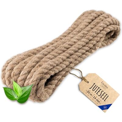Creative Juteseil Juteschnur 20m Lang 14mm Dickes Seil Personalisierung alle 5m möglich Jute Hanfseil Tau Schnur Gedreht Garn Kordel Naturfaser Braunes Deko Handlauf DIY Garten Creative Juteseil Juteschnur 20m Lang 14mm Dickes Seil Personalisierung alle 5m möglich Jute Hanfseil Tau Schnur Gedreht Garn Kordel Naturfaser Braunes Deko Handlauf DIY Garten