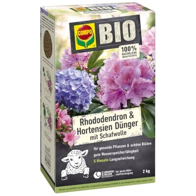 Compo BIO Rhododendron- und Hortensien Dünger Schafwolle, 2 kg Compo BIO Rhododendron- und Hortensien Dünger Schafwolle, 2 kg