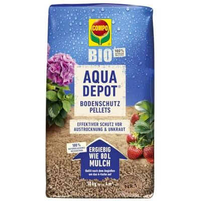 Compo Bio Aqua Depot® Bodenschutz Pellets Mulch, 10 kg für 80 L Extrem ergiebige Mulch-Pellets aus 100 % Weizenstroh, quellen zu 80 L auf und schützen effektiv vor Unkraut & Austrocknung Compo Bio Aqua Depot® Bodenschutz Pellets Mulch, 10 kg für 80 L Extrem ergiebige Mulch-Pellets aus 100 % Weizenstroh, quellen zu 80 L auf und schützen effektiv vor Unkraut & Austrocknung