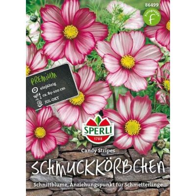 Sperli Schmuckkörbchensamen Candy Stripes 86499, Blumensaat Als Schnittblume, einjährig, für Beet, Rabatte & Kübel Sperli Schmuckkörbchensamen Candy Stripes 86499, Blumensaat Als Schnittblume, einjährig, für Beet, Rabatte & Kübel