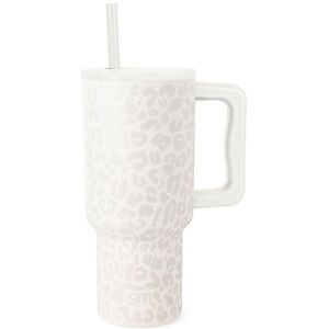 Simple Modern Thermobecher mit Strohhalm und Griff Isolierter Edelstahl-Trinkbecher Eiskaffee-Reisebecher Geschenke für Frauen und Männer Trek 890ml Cream Leopard Simple Modern Thermobecher mit Strohhalm und Griff Isolierter Edelstahl-Trinkbecher Eiskaffee-Reisebecher Geschenke für Frauen und Männer Trek 890ml Cream Leopard