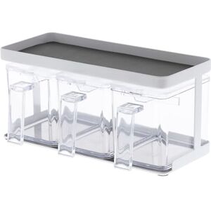 YAMAZAKI 3343 TOWER Spice Bottles X3 & Rack, white, PS Resin/Steel, 27.5 x 11.5 x 13.5 cm YAMAZAKI 3343 TOWER Spice Bottles X3 & Rack, white, PS Resin/Steel, 27.5 x 11.5 x 13.5 cm