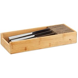 Relaxdays Messerhalter Bambus, Schubladeneinsatz für Messeraufbewahrung, Schubladenorganizer, HBT: 6,5x38x15,5cm, natur Relaxdays Messerhalter Bambus, Schubladeneinsatz für Messeraufbewahrung, Schubladenorganizer, HBT: 6,5x38x15,5cm, natur