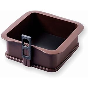 LACOR 66779 Abnehmbare quadratische Form aus 100% Antihaft-Lebensmittel-Silikon mit Glasboden, sicherer Verschluss, ideal für Kuchen und Torten, Glasfuß, 18,18x7 cm, braun LACOR 66779 Abnehmbare quadratische Form aus 100% Antihaft-Lebensmittel-Silikon mit Glasboden, sicherer Verschluss, ideal für Kuchen und Torten, Glasfuß, 18,18x7 cm, braun