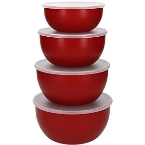 KitchenAid Salatschüsseln aus Kunststoff mit Deckel, rot, 4er Set 355, 591, 828 und 1065 Millilitern KitchenAid Salatschüsseln aus Kunststoff mit Deckel, rot, 4er Set 355, 591, 828 und 1065 Millilitern