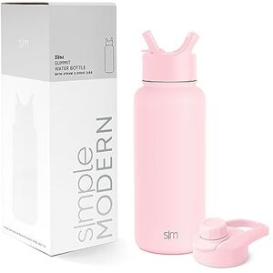 Simple Modern Trinkflasche mit Strohhalm und Chug-Deckel Wasserflasche Edelstahl Isolierte für den Sport Fitnessstudio Summit 950ml Blush Simple Modern Trinkflasche mit Strohhalm und Chug-Deckel Wasserflasche Edelstahl Isolierte für den Sport Fitnessstudio Summit 950ml Blush