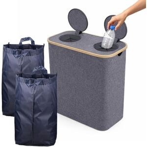 Relaxdays Pfandflaschen Sammelbehälter, 140 L, bis 60 Flaschen, 2 Innenbeutel, Flaschensammler für Glas & Plastik, grau Relaxdays Pfandflaschen Sammelbehälter, 140 L, bis 60 Flaschen, 2 Innenbeutel, Flaschensammler für Glas & Plastik, grau