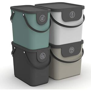 Rotho Albula 4er-Set Mültrennungssystem 2x25l + 2x40l für die Küche, Kunststoff (PP) BPA-frei, mehrfarbig, 2x25l + 2x40l (43.5 x 36.5 x 47.6 cm), Bunt Rotho Albula 4er-Set Mültrennungssystem 2x25l + 2x40l für die Küche, Kunststoff (PP) BPA-frei, mehrfarbig, 2x25l + 2x40l (43.5 x 36.5 x 47.6 cm), Bunt