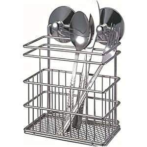 MSV Besteckhalter mit Saugnäpfen aus Stahl/PVC/Kunststoff, Silber, 16.5x15x10.5 cm MSV Besteckhalter mit Saugnäpfen aus Stahl/PVC/Kunststoff, Silber, 16.5x15x10.5 cm
