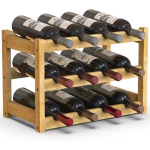 BAKAJI Weinregal aus Bambusholz mit 12 Fächern für Champagner, Flaschenregal für Bar, Wohnzimmer, Küche, Bistro, Restaurant, 43,5 x 24 x 30 cm (Natur) BAKAJI Weinregal aus Bambusholz mit 12 Fächern für Champagner, Flaschenregal für Bar, Wohnzimmer, Küche, Bistro, Restaurant, 43,5 x 24 x 30 cm (Natur)