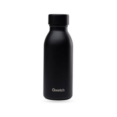 QWETCH ICON Isolierflasche 350 ml, Farbe schwarz – Ultrakompakte und elegante Flasche aus recyceltem Edelstahl, 24 Stunden kalt/12 Stunden warm, wasserdicht und nomadisch QWETCH ICON Isolierflasche 350 ml, Farbe schwarz – Ultrakompakte und elegante Flasche aus recyceltem Edelstahl, 24 Stunden kalt/12 Stunden warm, wasserdicht und nomadisch