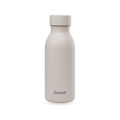 QWETCH ICON Isolierflasche 350 ml Sand Ultraschlanke und elegante Flasche aus recyceltem Edelstahl, 24 Stunden kalt/12 Stunden warm, wasserdicht und nomadisch QWETCH ICON Isolierflasche 350 ml Sand Ultraschlanke und elegante Flasche aus recyceltem Edelstahl, 24 Stunden kalt/12 Stunden warm, wasserdicht und nomadisch