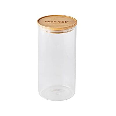 mastrad Stor'Eat Aufbewahrungsglas, Borosilikatglas, widerstandsfähig, schützt vor Feuchtigkeit, luftdichter Deckel, Farbe Bambus, BPA-frei, 1750 ml mastrad Stor'Eat Aufbewahrungsglas, Borosilikatglas, widerstandsfähig, schützt vor Feuchtigkeit, luftdichter Deckel, Farbe Bambus, BPA-frei, 1750 ml