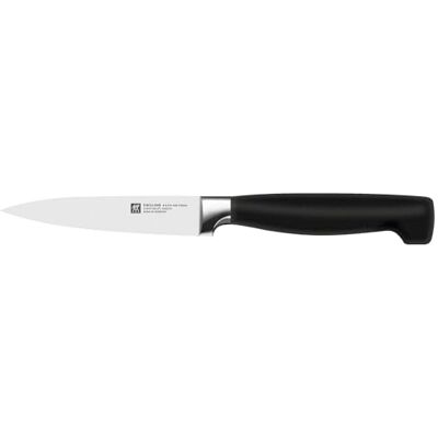 Zwilling VIER STERNE Spick & Garniermesser 10 cm, Rostfreier Spezialstahl, Ergonomischer Griff, Made in Germany, Schwarz Zwilling VIER STERNE Spick & Garniermesser 10 cm, Rostfreier Spezialstahl, Ergonomischer Griff, Made in Germany, Schwarz