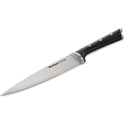 Tefal Ice Force Kochmesser, 20 cm Klinge, Korrosionsschutz, Handschutz, Made in Germany Edelstahl, lang anhaltende Schneidleistung und Schärfe, Edelstahl/Schwarz K23202 Tefal Ice Force Kochmesser, 20 cm Klinge, Korrosionsschutz, Handschutz, Made in Germany Edelstahl, lang anhaltende Schneidleistung und Schärfe, Edelstahl/Schwarz K23202