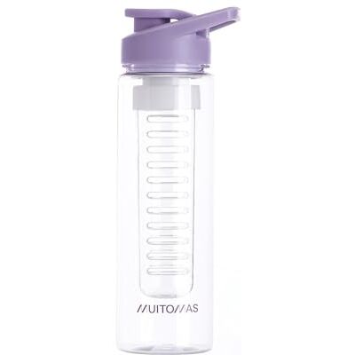 Muitomas , Trinkflasche mit Infusor, kompaktes Design mit luftdichtem Deckel, für Früchte, Tee oder Kräuter, 700 ml, Violett Muitomas , Trinkflasche mit Infusor, kompaktes Design mit luftdichtem Deckel, für Früchte, Tee oder Kräuter, 700 ml, Violett