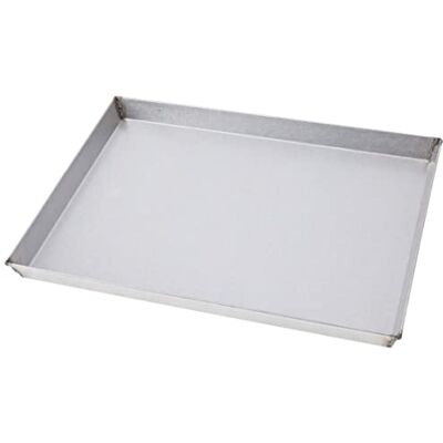 PADERNO World Cuisine Backblech aus Aluminisiertem Stahl, für Backen von Keksen und Gebäck, 39,5 x 29,5 x 3,8 cm, Silber, Silberfarben PADERNO World Cuisine Backblech aus Aluminisiertem Stahl, für Backen von Keksen und Gebäck, 39,5 x 29,5 x 3,8 cm, Silber, Silberfarben