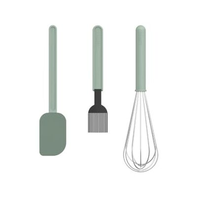 Mepal Back-Set 3-teilig (Teigschaber groß + Backpinsel + Schneebesen) Chef it Set für Bäcker Hitzebeständig Spülmaschinengeeignet Küchenutensilien Nordic sage Mepal Back-Set 3-teilig (Teigschaber groß + Backpinsel + Schneebesen) Chef it Set für Bäcker Hitzebeständig Spülmaschinengeeignet Küchenutensilien Nordic sage
