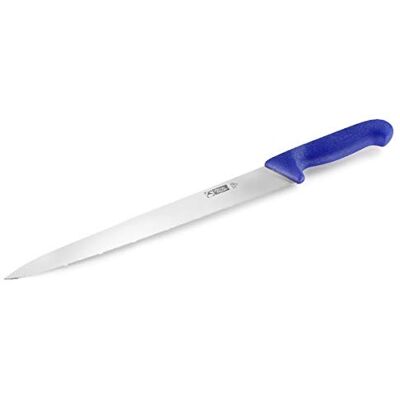 Thermohauser Kuchenmesser, Küchenmesser (Stahl, rostfrei), einseitiger Sägenschliff, mit blauem Kunststoffgriff, Klinge 31 cm Thermohauser Kuchenmesser, Küchenmesser (Stahl, rostfrei), einseitiger Sägenschliff, mit blauem Kunststoffgriff, Klinge 31 cm