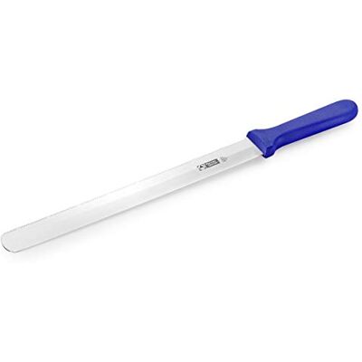 Thermohauser Bäckermesser (Stahl, rostfrei), beidseitiger Sägen- und Flachschliff, mit blauem Kunststoffgriff, Klinge 31 cm, Blauer Griff Thermohauser Bäckermesser (Stahl, rostfrei), beidseitiger Sägen- und Flachschliff, mit blauem Kunststoffgriff, Klinge 31 cm, Blauer Griff