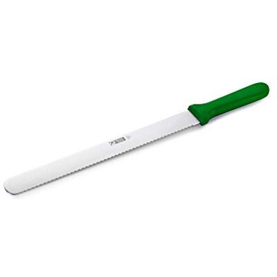 Thermohauser Bäckermesser (Stahl, rostfrei), einseitiger Wellenschliff, mit grünem Kunststoffgriff, Klinge 31 cm, Grüner Griff Thermohauser Bäckermesser (Stahl, rostfrei), einseitiger Wellenschliff, mit grünem Kunststoffgriff, Klinge 31 cm, Grüner Griff