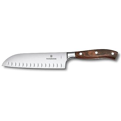 Victorinox Grand Maître, Profi Santokumesser, Extra Scharfe Klinge, Kullenschliff, 17 cm, Edler Holzgriff, Rostfreier Stahl, braun Victorinox Grand Maître, Profi Santokumesser, Extra Scharfe Klinge, Kullenschliff, 17 cm, Edler Holzgriff, Rostfreier Stahl, braun