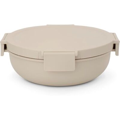 Brabantia Make & Take Salatschüssel 1,3 l, Lunchbox mit separatem Behälter für Toppings & Dressing, luftdichte & auslaufsichere Brotdose, spülmaschinen- & mikrowellenfest, Soft Beige Brabantia Make & Take Salatschüssel 1,3 l, Lunchbox mit separatem Behälter für Toppings & Dressing, luftdichte & auslaufsichere Brotdose, spülmaschinen- & mikrowellenfest, Soft Beige