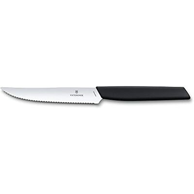 Victorinox Swiss Modern, Profi Steakmesser-Set, 2-teilig, Extra Scharfe Klinge, Wellenschliff, 12 cm, Rostfreier Stahl, schwarz Victorinox Swiss Modern, Profi Steakmesser-Set, 2-teilig, Extra Scharfe Klinge, Wellenschliff, 12 cm, Rostfreier Stahl, schwarz