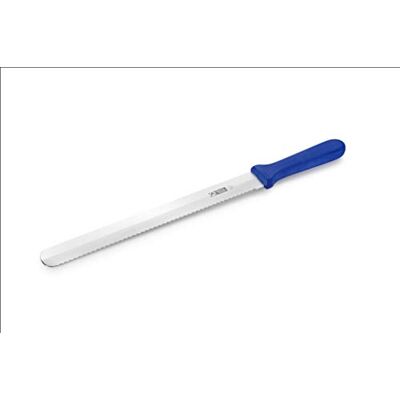 Thermohauser Bäckermesser (Stahl, rostfrei), beidseitiger Wellen- und Flachschliff, mit blauem Kunststoffgriff, Klinge 31 cm, Blauer Griff Thermohauser Bäckermesser (Stahl, rostfrei), beidseitiger Wellen- und Flachschliff, mit blauem Kunststoffgriff, Klinge 31 cm, Blauer Griff